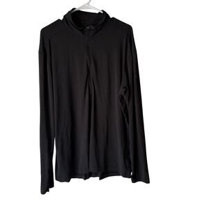 REI Men's Size XL Black Long Sleeve Base Layer Outdoor Half Zip Pullover Sweater